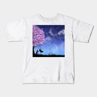 Cherry tree with lovely couple Kids T-Shirt